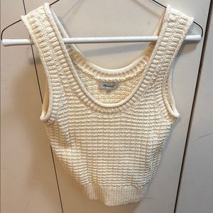 Madewell Cream Ribbed Sleeveless Tank Top